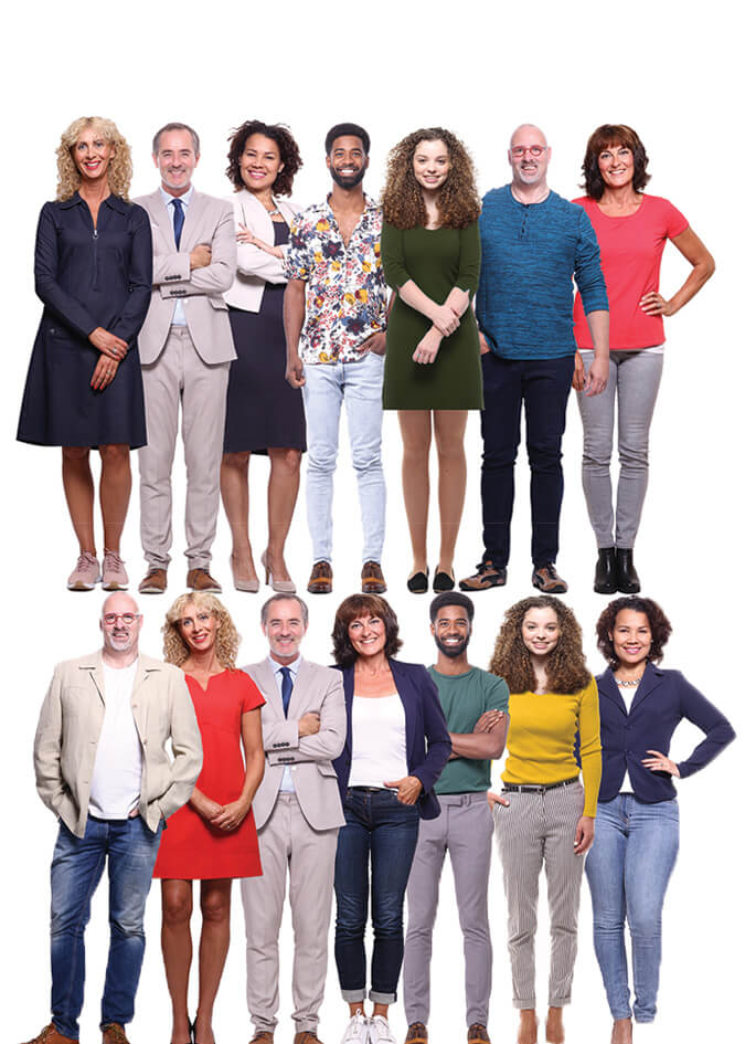 Woman holding drawing of a face in front of her head
